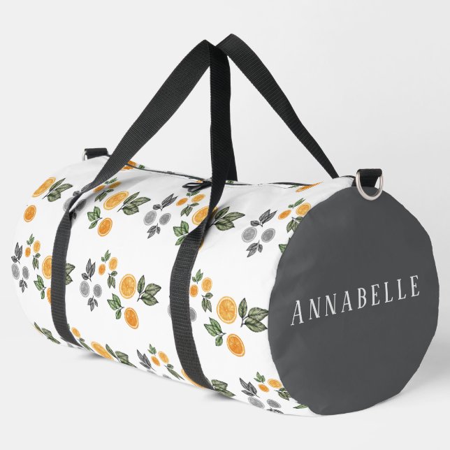 Orangenscheiben botanisch duffle bag (Linke Ecke)