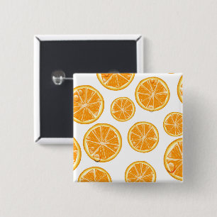 Orangenscheiben im Vintage-Stil-Muster. Button