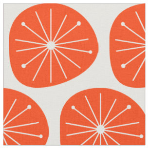 Orangenscheiben Starburst Mid Century Modern Druck Stoff