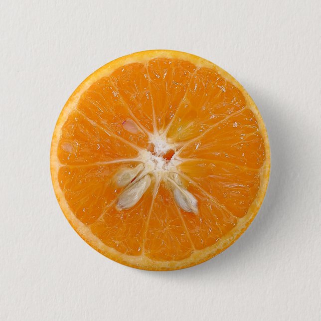 Orangenscheibenfoto Button (Vorderseite)