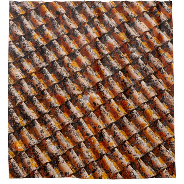 Orangenschindeln Duschvorhang (Vorderseite)