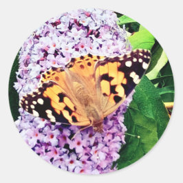 Orangenschmetterling Runder Aufkleber