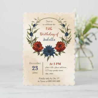 Orangenseeanbau Blume botanischer Geburtstag Einladung