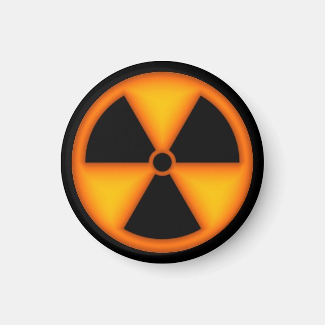 Orangenstrahlungssymbol Magnet (Vorne)