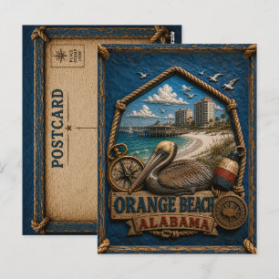 Orangenstrand Alabama Postkarte Vintage Reise