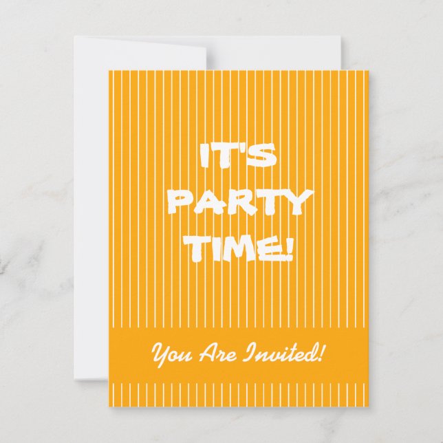 Orangenstreifen Einladung (Vorderseite)