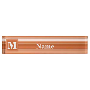 Orangenstreifen Namensplakette