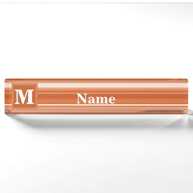 Orangenstreifen Namensplakette (Vorderseite)