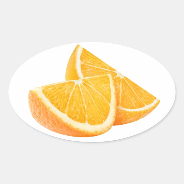 Orangenteile Ovaler Aufkleber (Vorderseite)
