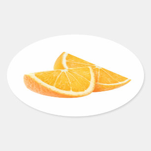 Orangenteile Ovaler Aufkleber