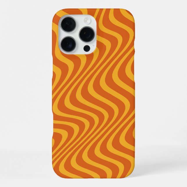 Orangenwellen iPhone Hülle (Rückseite)