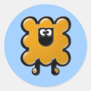 Orangenwolle Runder Aufkleber