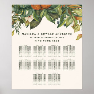 Orangenzitrus botanica Blumenzwiebelplan Poster