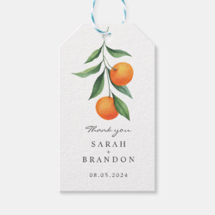 Orangenzitrus Sommerhochzeit Geschenkanhänger