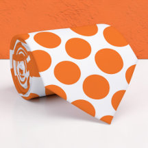 Orangepolka-Punkte auf weißer maßgeschneiderter Kr