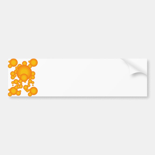 Oranger 70er stylt Kreise wie Blasen Autoaufkleber (Vorne)