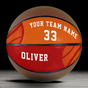 Oranger Abstrakter Basketball Spieler Name Team