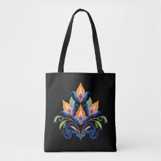 Oranger abstrakter Tulpen-Tragetasche