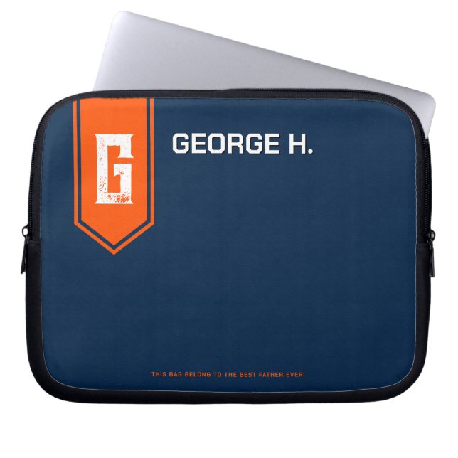 Oranger blauer Laptop-Hülle für Männer Laptopschutzhülle (Vorderseite)