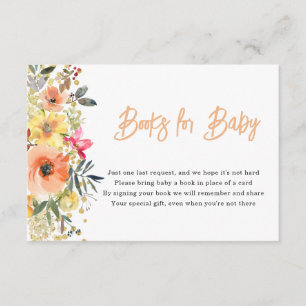 Oranger Blumenbücher für Baby Begleitkarte