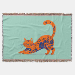 Oranger Blumiger Kater Decke