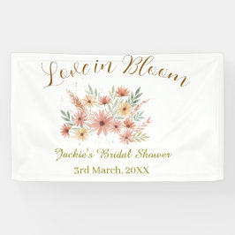 Oranger Boho-Liebe-in-Blüten-Hochzeitstag-Name Ret Banner
