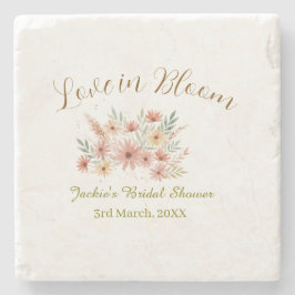 Oranger Boho-Liebe-in-Blüten-Hochzeitstag-Name Ret Steinuntersetzer