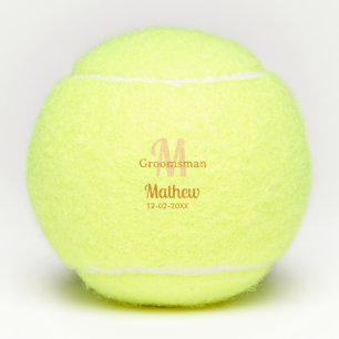 Oranger Brautführer-Name Buchstabe Datum männlich Tennisbälle