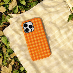 Oranger Buffalo-Karo-Phoenecase für ein lustiges G Case-Mate iPhone 14 Pro Max Hülle