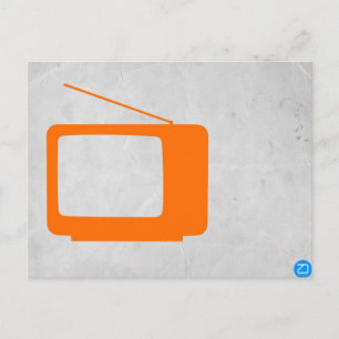 Oranger Fernseh Postkarte