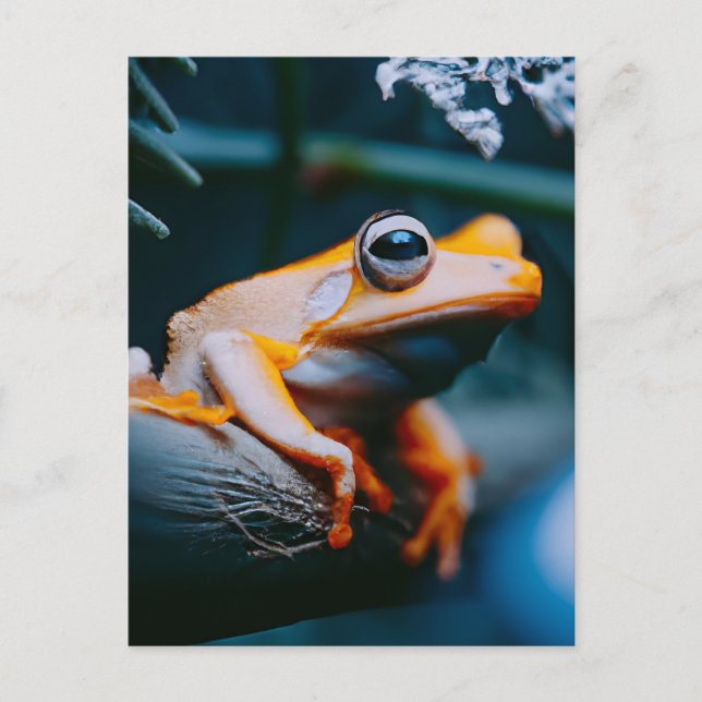 Oranger Frosch Postkarte (Vorderseite)