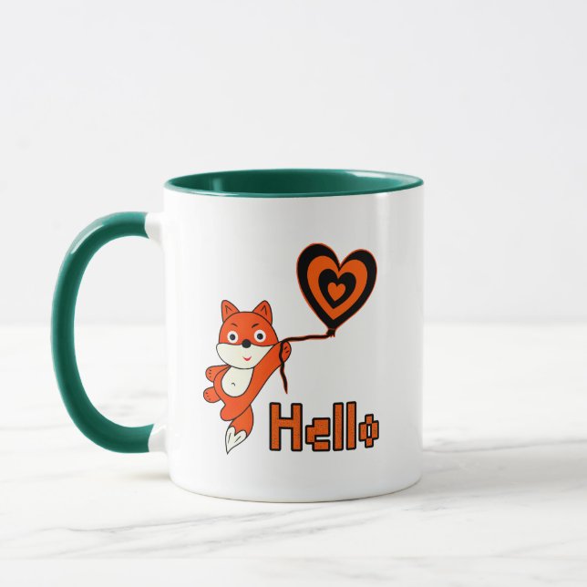 Oranger Fuchs mit Herz Tasse (Links)