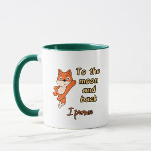 Oranger Fuchs mit Mond Tasse