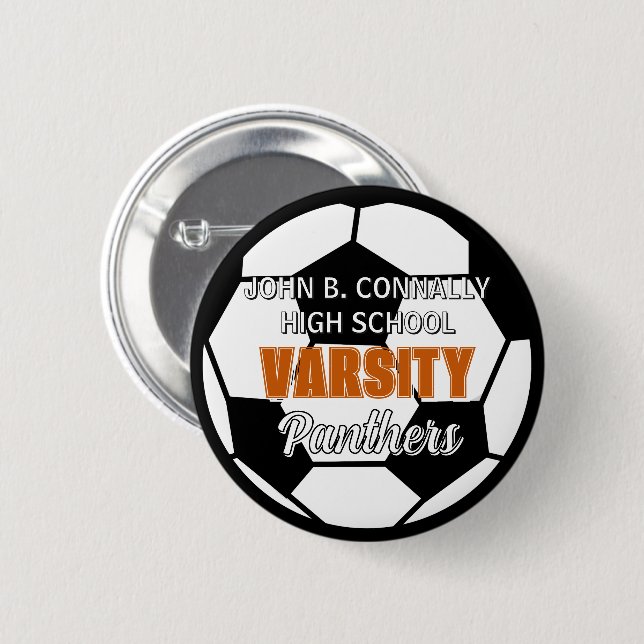 Oranger Fußball-Schulmannschaft-Trikot Benutzerdef Button (Vorne & Hinten)