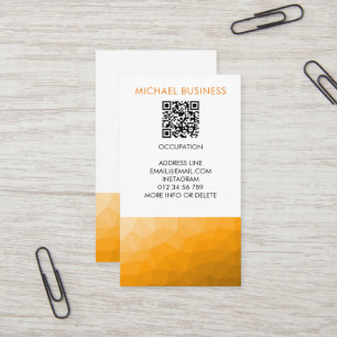 Oranger geometrischer Netz-Muster-QR-Code Visitenkarte