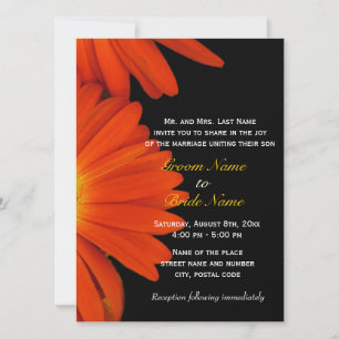 Oranger Gerbera-Daisy-Hochzeitseinladung Einladung