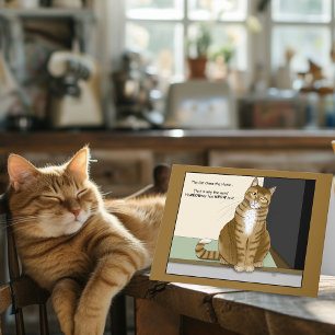 Oranger getigerter Hausbesitzer lustige Katze Karte