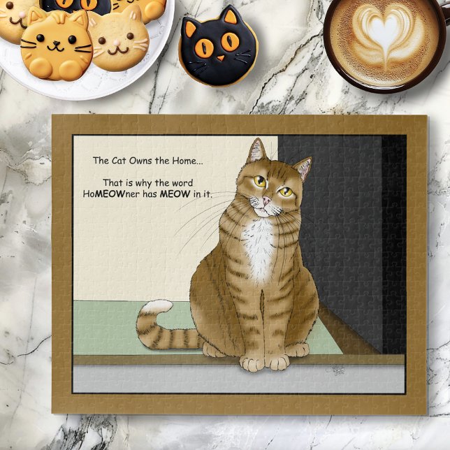 Oranger getigerter Hausbesitzer lustige Katze Puzzle (Von Creator hochgeladen)