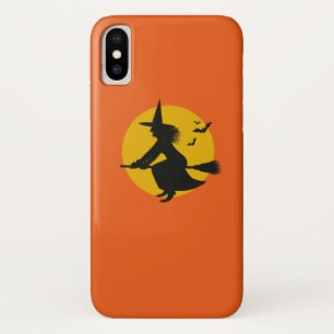 Oranger Halloween-Handyhülle mit fliegender Hexe Case-Mate iPhone Hülle