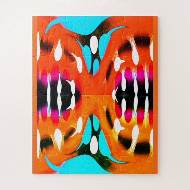 Oranger heißer Raum Kunst Puzzle (Vertikal)