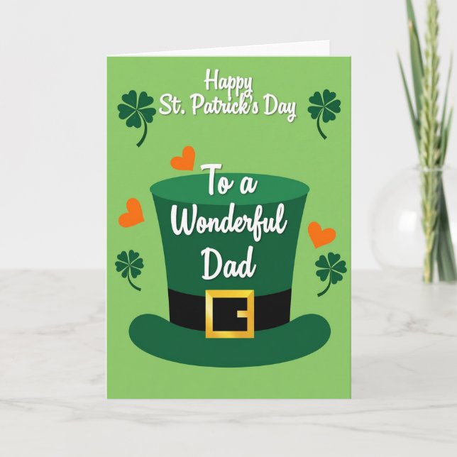 Oranger Herzen Papa St. Patricks Karte (Vorderseite)