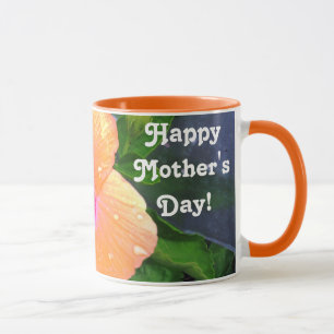 Oranger Hibiskus Frohen Muttertag Tasse