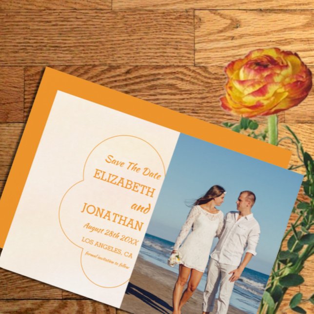 Oranger Hochzeitssonnenuntergang Save The Date (Von Creator hochgeladen)