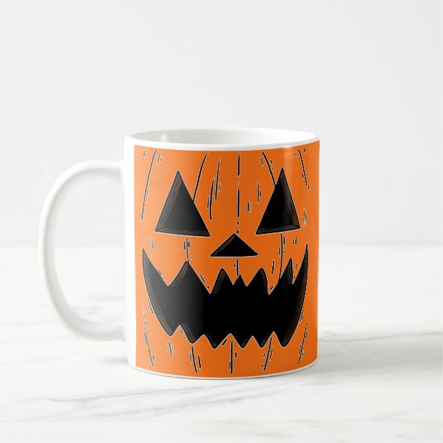 Oranger Jack O' Lantern Kaffeetasse (Links)