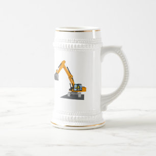 oranger Kettenbagger Bierglas