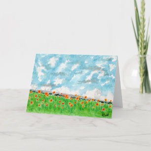 Oranger Klatschmohn auf einem Feld Karte
