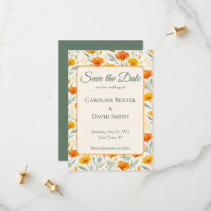 Oranger Klatschmohn Flowers  Save The Date
