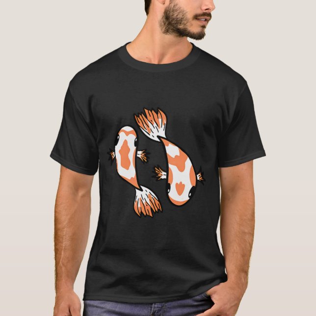 Oranger Koi-Fisch beste Freunde T-Shirt (Vorderseite)