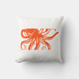 Oranger Krake Kissen