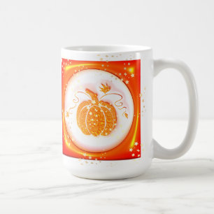 Oranger Kürbis, Herbst, Erntedankfest, Halloween Kaffeetasse